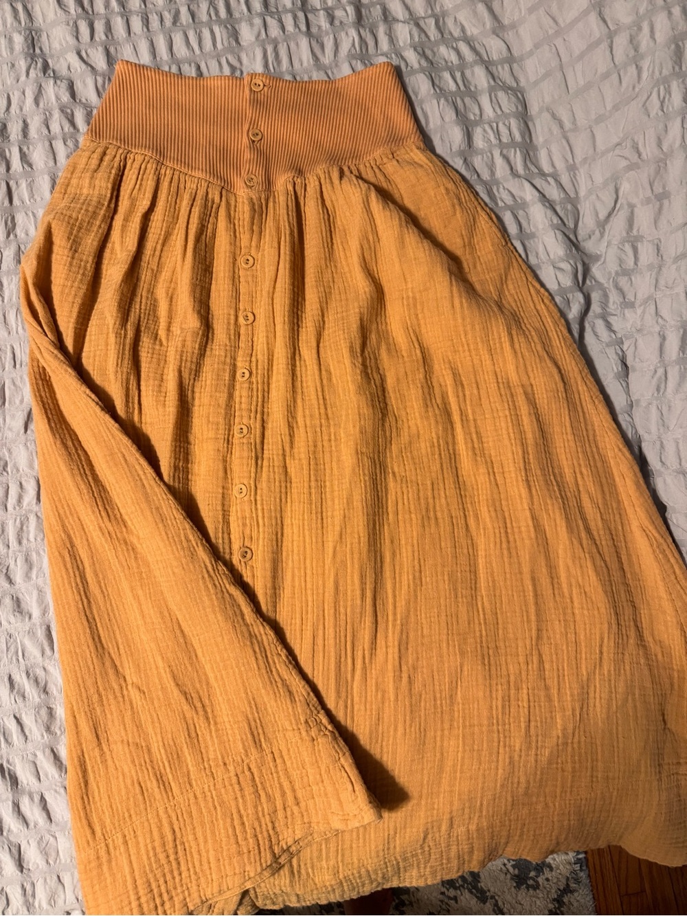 Women’s rust colored Button-Front Maxi Skirt